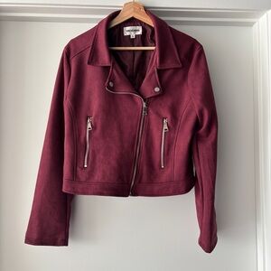 Vigoss Suede Maroon Moto Jacket